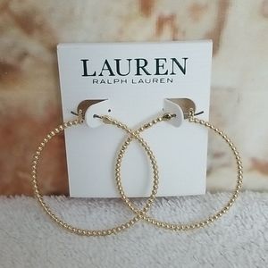 New Ralph Lauren Metal Ball Hoop Earrings